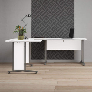 Prima Desk 120 cm in White with Silver Legs - Msofas LTD