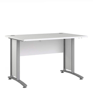 Prima Desk 120 cm in White with Silver Legs - Msofas LTD