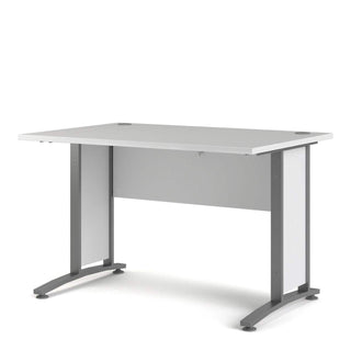 Prima Desk 120 cm in White with Silver Legs - Msofas LTD