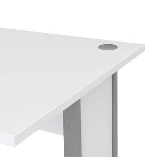 Prima Desk 120 cm in White with Silver Legs - Msofas LTD