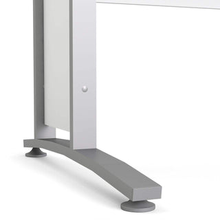 Prima Desk 120 cm in White with Silver Legs - Msofas LTD