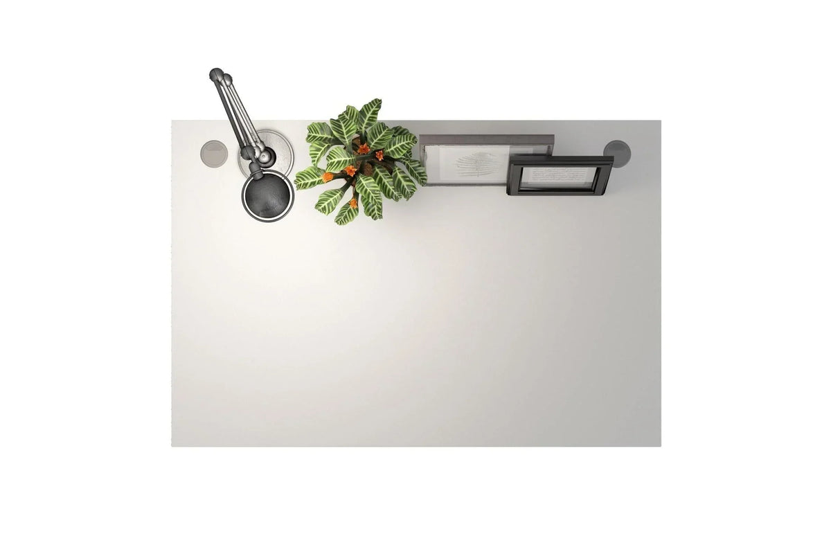 Prima Desk 120cm In White With Silver Grey Steel Legs