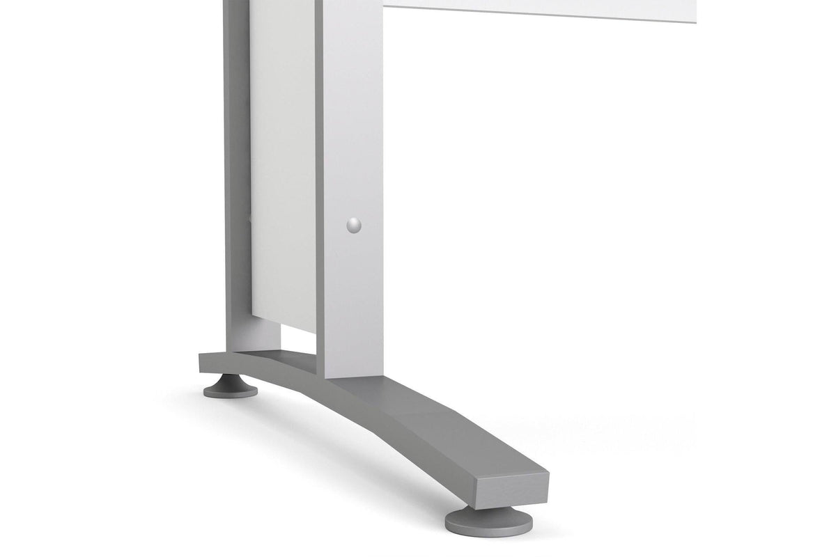 Prima Desk 120cm In White With Silver Grey Steel Legs