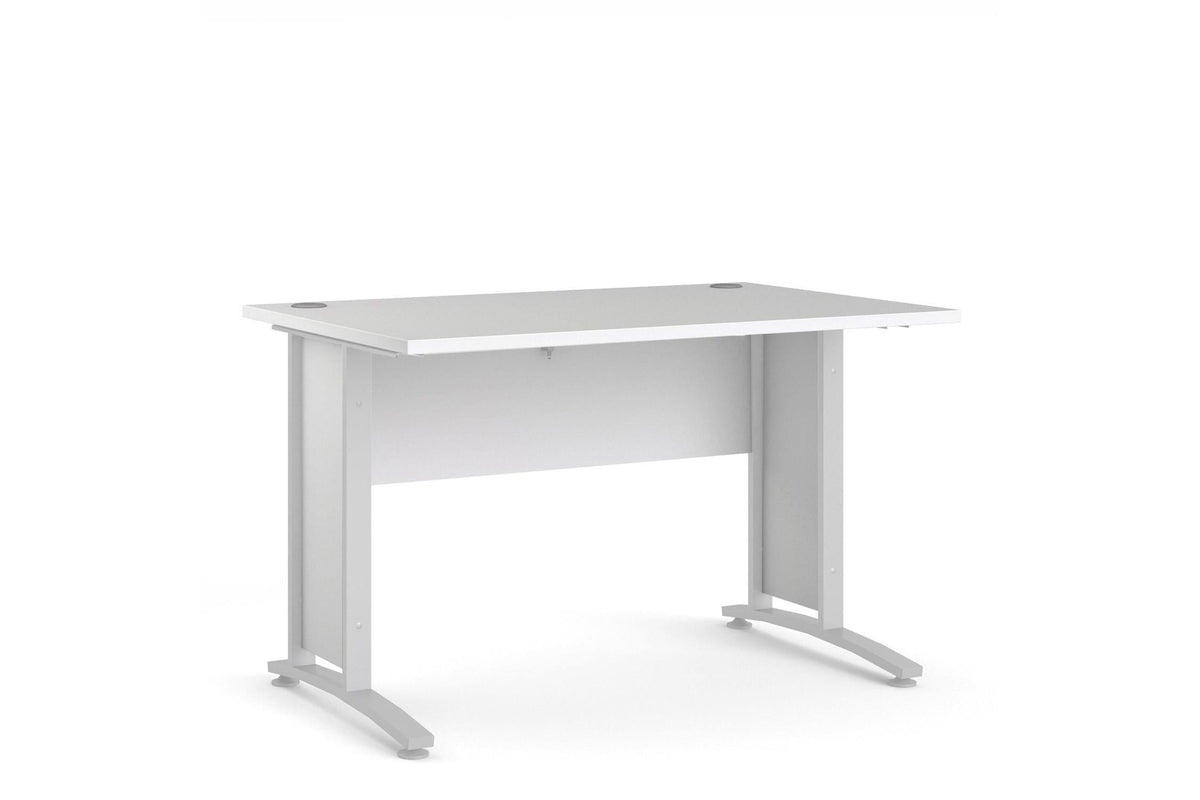 Prima Desk 120cm In White With White Legs