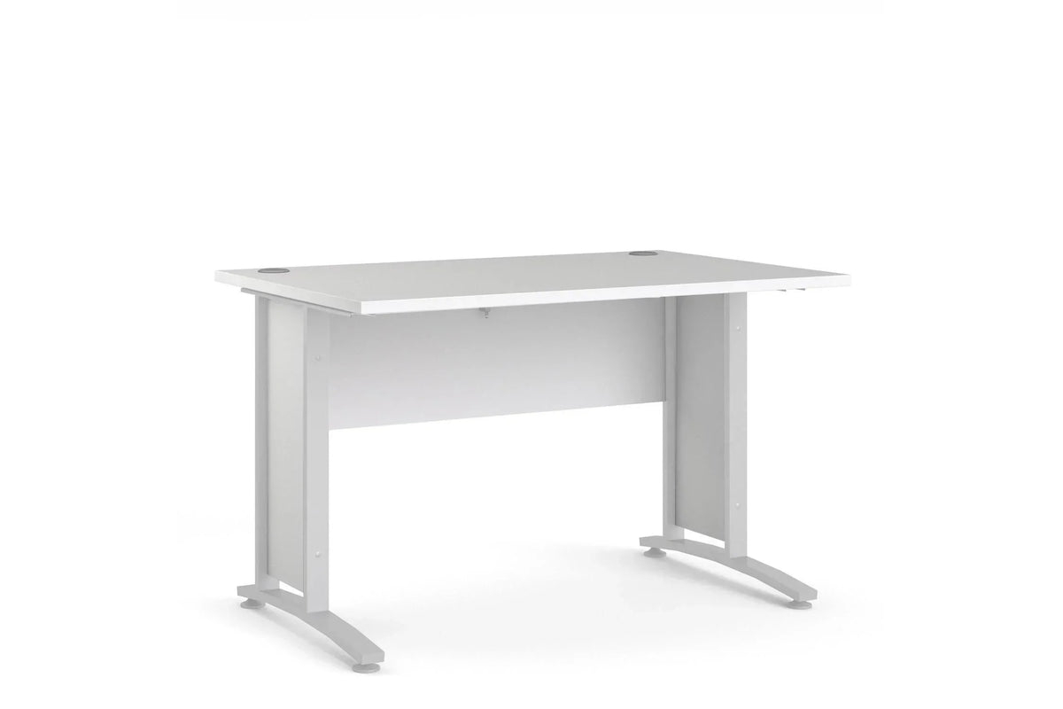 Prima Desk 120cm In White With White Legs