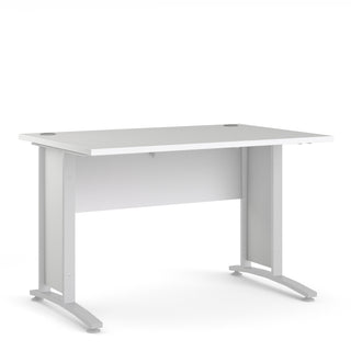 Prima Desk 120cm In White With White Legs