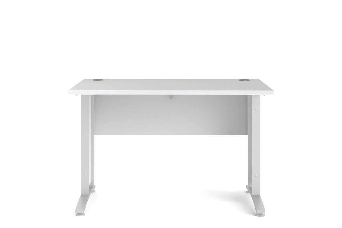 Prima Desk 120cm In White With White Legs