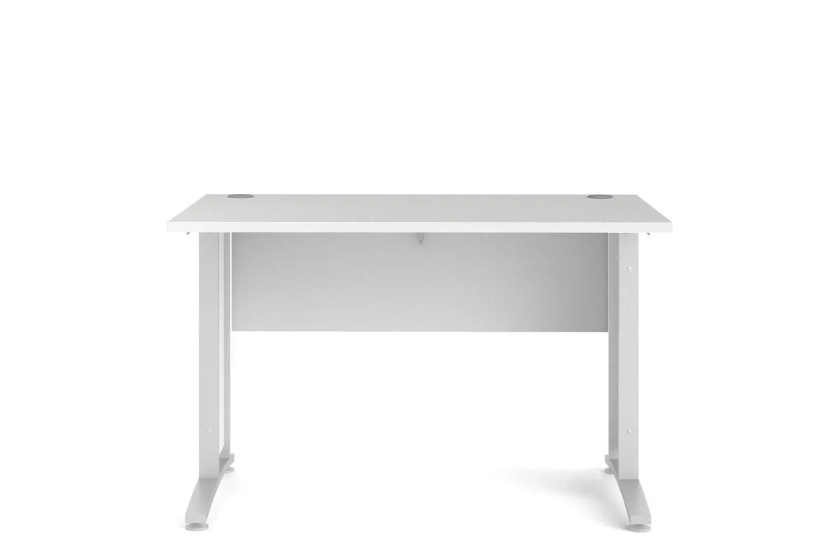 Prima Desk 120cm In White With White Legs