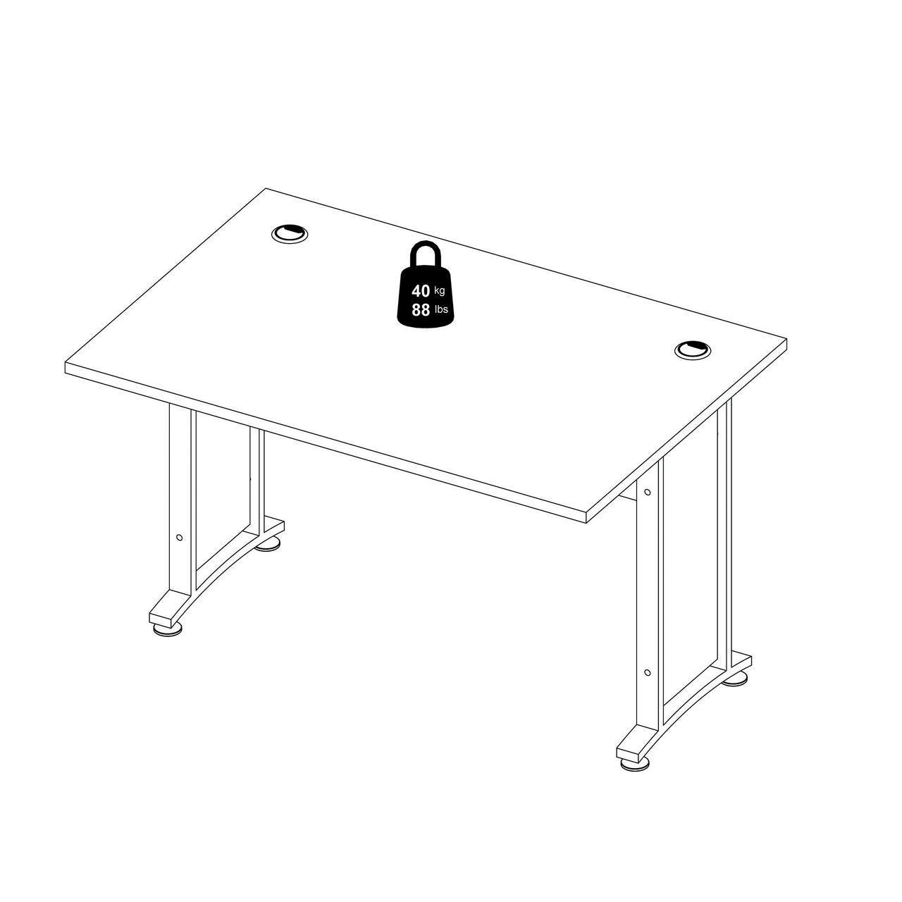 Prima Desk 120 cm in White with White legs