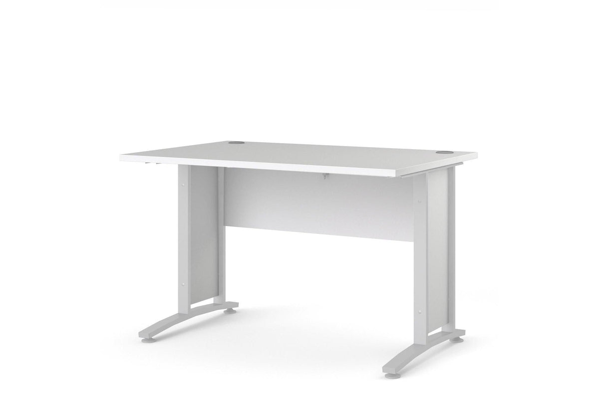 Prima Desk 120cm In White With White Legs