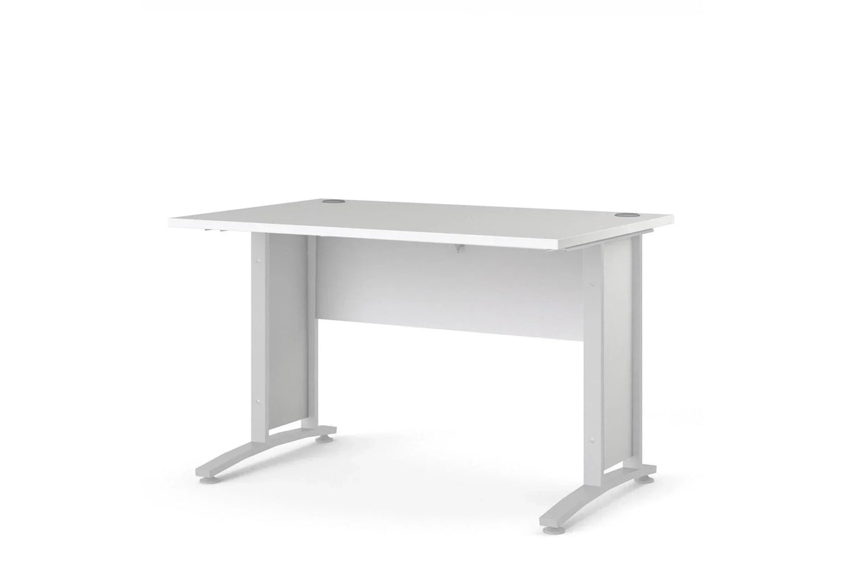 Prima Desk 120cm In White With White Legs