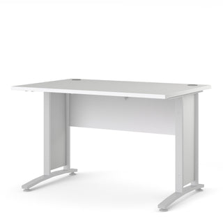Prima Desk 120cm In White With White Legs