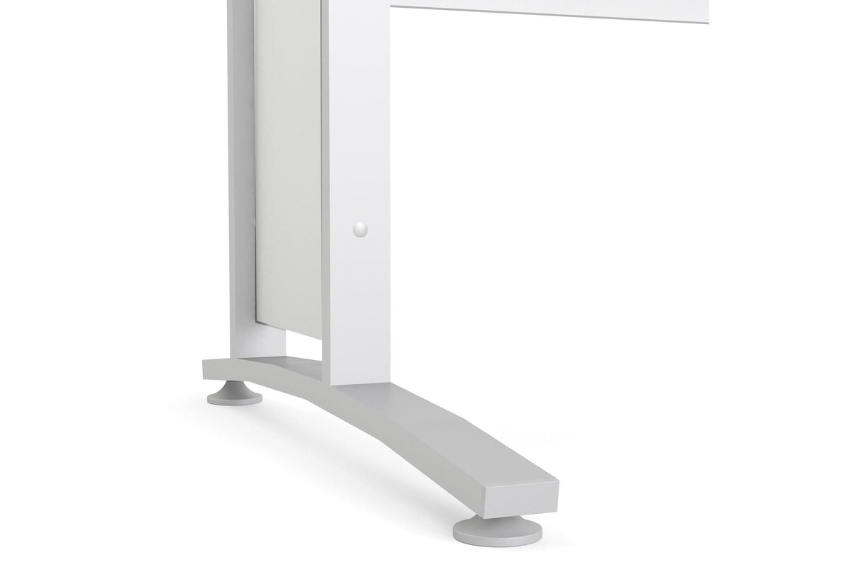 Prima Desk 120cm In White With White Legs