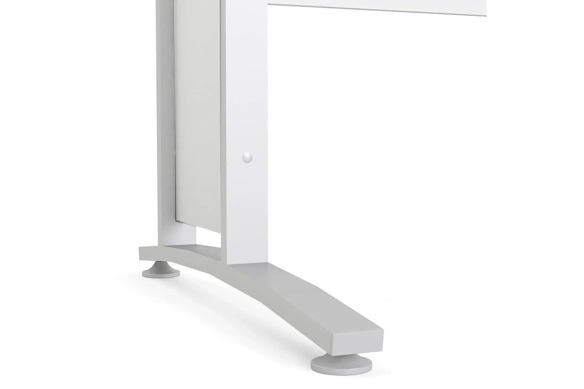 Prima Desk 120cm In White With White Legs
