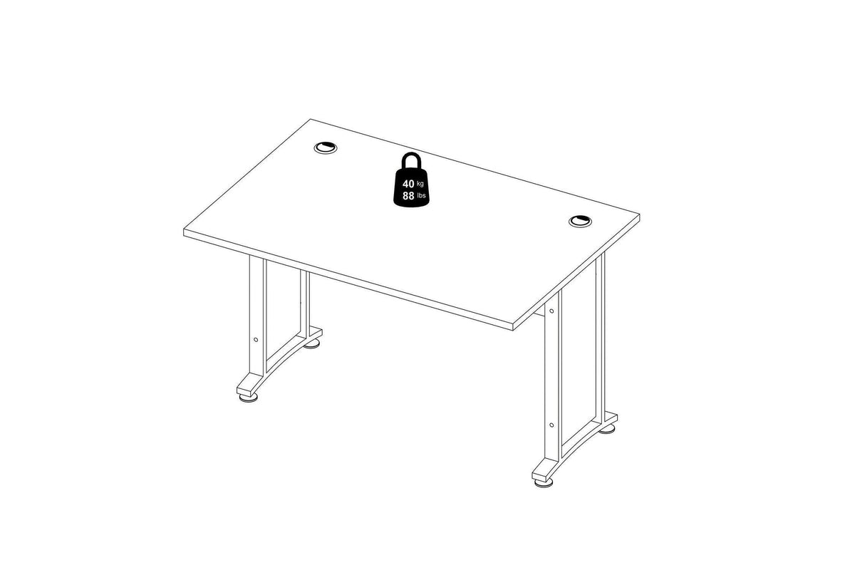 Prima Desk 120cm In White With White Legs