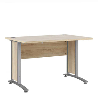 Prima Desk 120 cm in Oak with Silver Grey Steel Legs