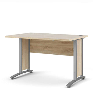 Prima Desk 120 cm in Oak with Silver Grey Steel Legs - Msofas LTD