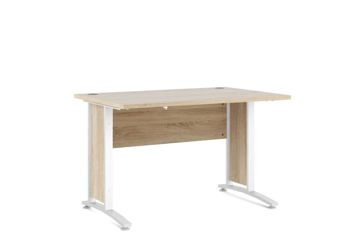 Prima Desk 120cm In Oak With White Legs
