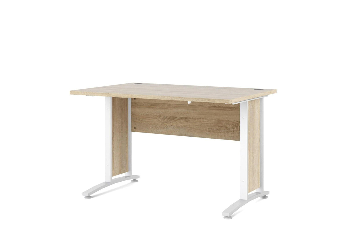 Prima Desk 120cm In Oak With White Legs