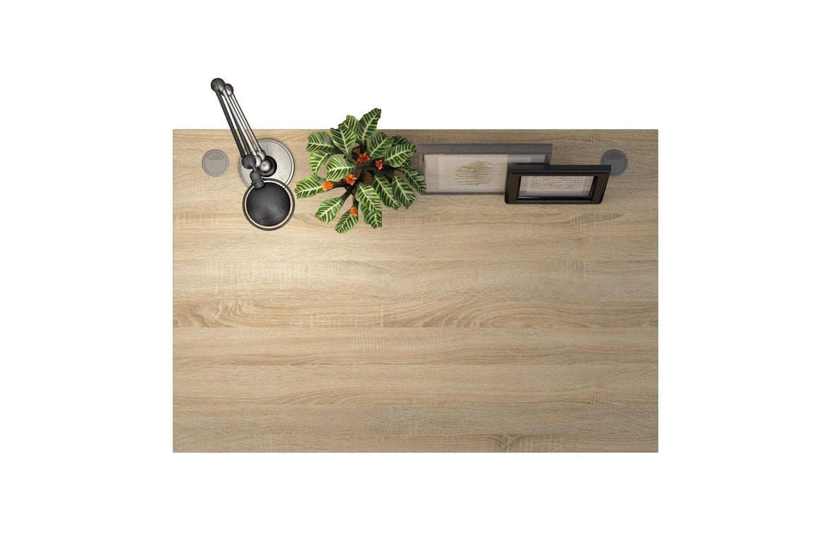 Prima Desk 120cm In Oak With White Legs