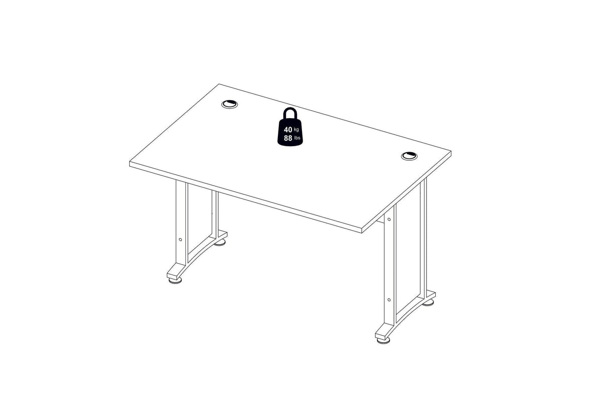 Prima Desk 120cm In Oak With White Legs