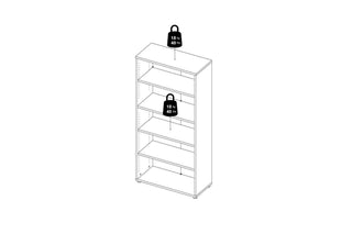 Prima Bookcase 2 Shelves With 2 Drawers 2 Doors In White