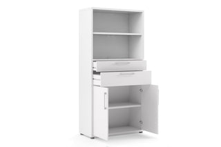 Prima Bookcase 2 Shelves With 2 Drawers 2 Doors In White