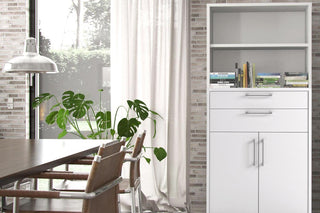 Prima Bookcase 2 Shelves With 2 Drawers 2 Doors In White