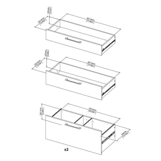 Prima Bookcase 1 Shelf With 2 Drawers + 2 File Drawers In Black Woodgrain - Msofas LTD