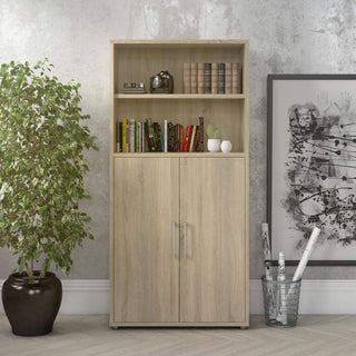 Prima Bookcase 3 Shelves with 2 Doors in Oak - Msofas LTD