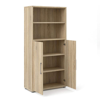 Prima Bookcase 3 Shelves with 2 Doors in Oak - Msofas LTD