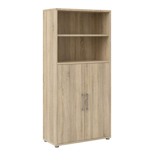 Prima Bookcase 3 Shelves with 2 Doors in Oak - Msofas LTD