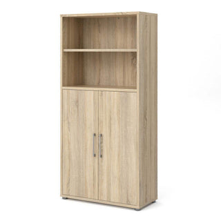 Prima Bookcase 3 Shelves with 2 Doors in Oak - Msofas LTD