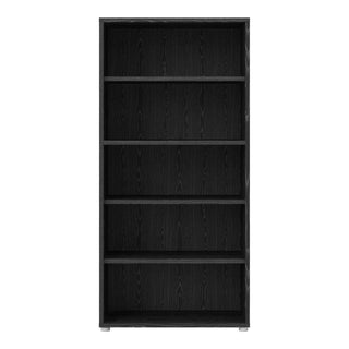 Prima Bookcase 4 Shelves in Black Woodgrain - Msofas LTD