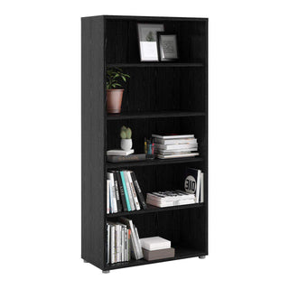 Prima Bookcase 4 Shelves in Black Woodgrain - Msofas LTD