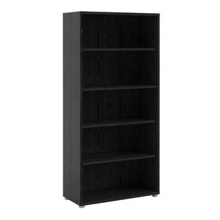 Prima Bookcase 4 Shelves in Black Woodgrain - Msofas LTD