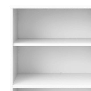 Prima Bookcase 3 Shelves With 2 Drawers And 2 Doors In White - Msofas LTD