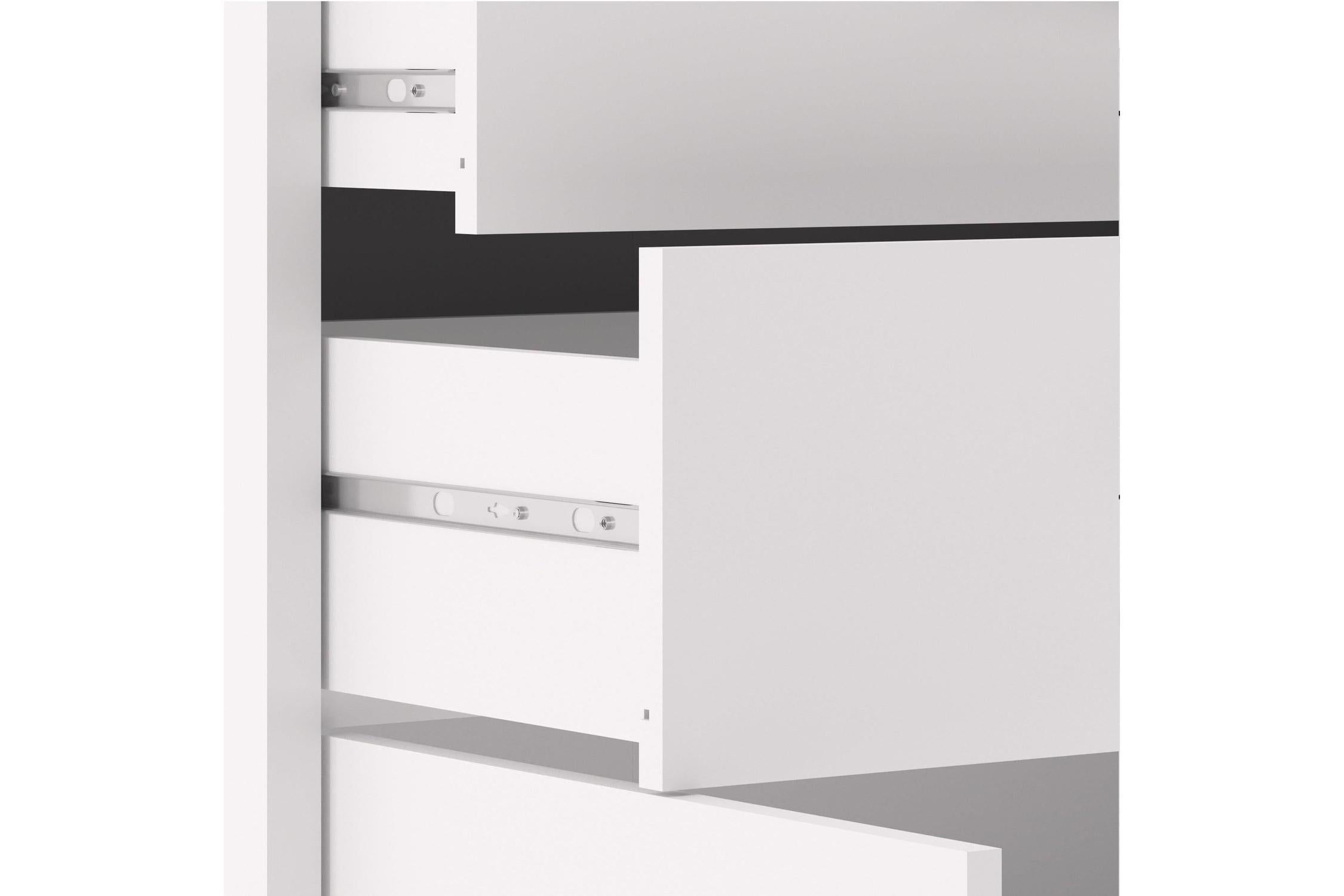 Prima Bookcase 3 Shelves With 2 Drawers 2 Doors In White