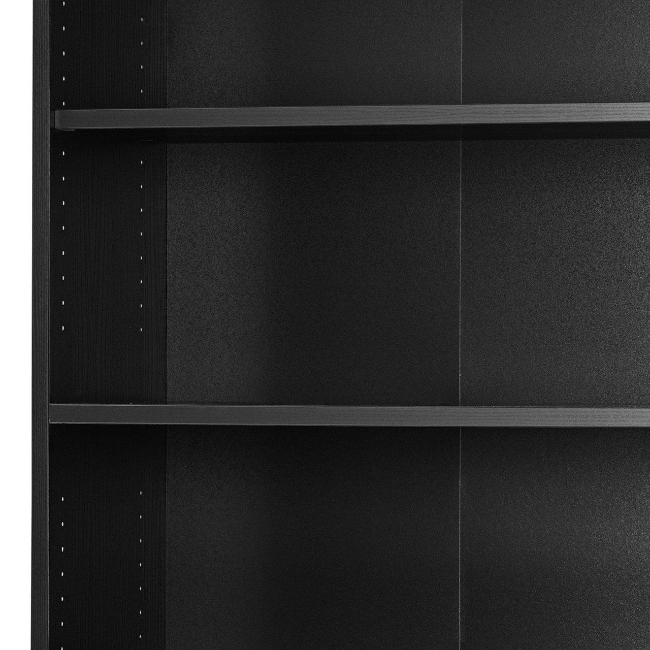 Prima Bookcase 3 Shelves With 2 Drawers And 2 Doors In Black Woodgrain