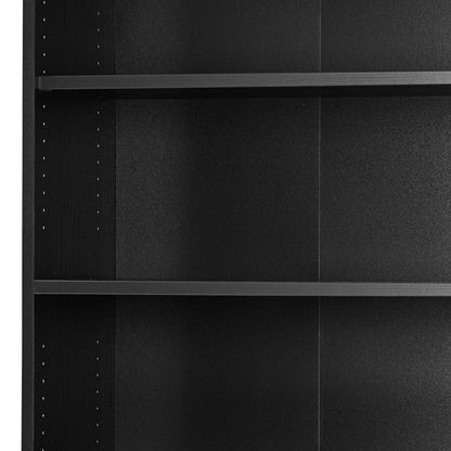 Prima Bookcase 3 Shelves With 2 Drawers And 2 Doors In Black Woodgrain