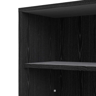 Prima Bookcase 2 Shelves With 2 Drawers + 2 File Drawers In Black Woodgrain - Msofas LTD