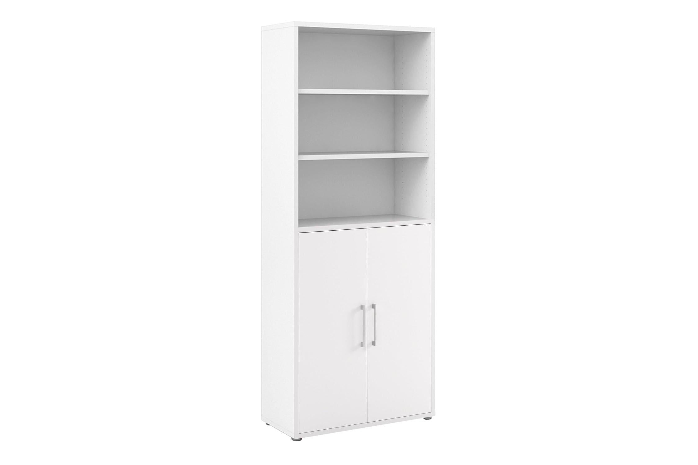 Prima Bookcase 4 Shelves With 2 Doors In White