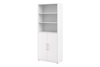 Prima Bookcase 4 Shelves With 2 Doors In White