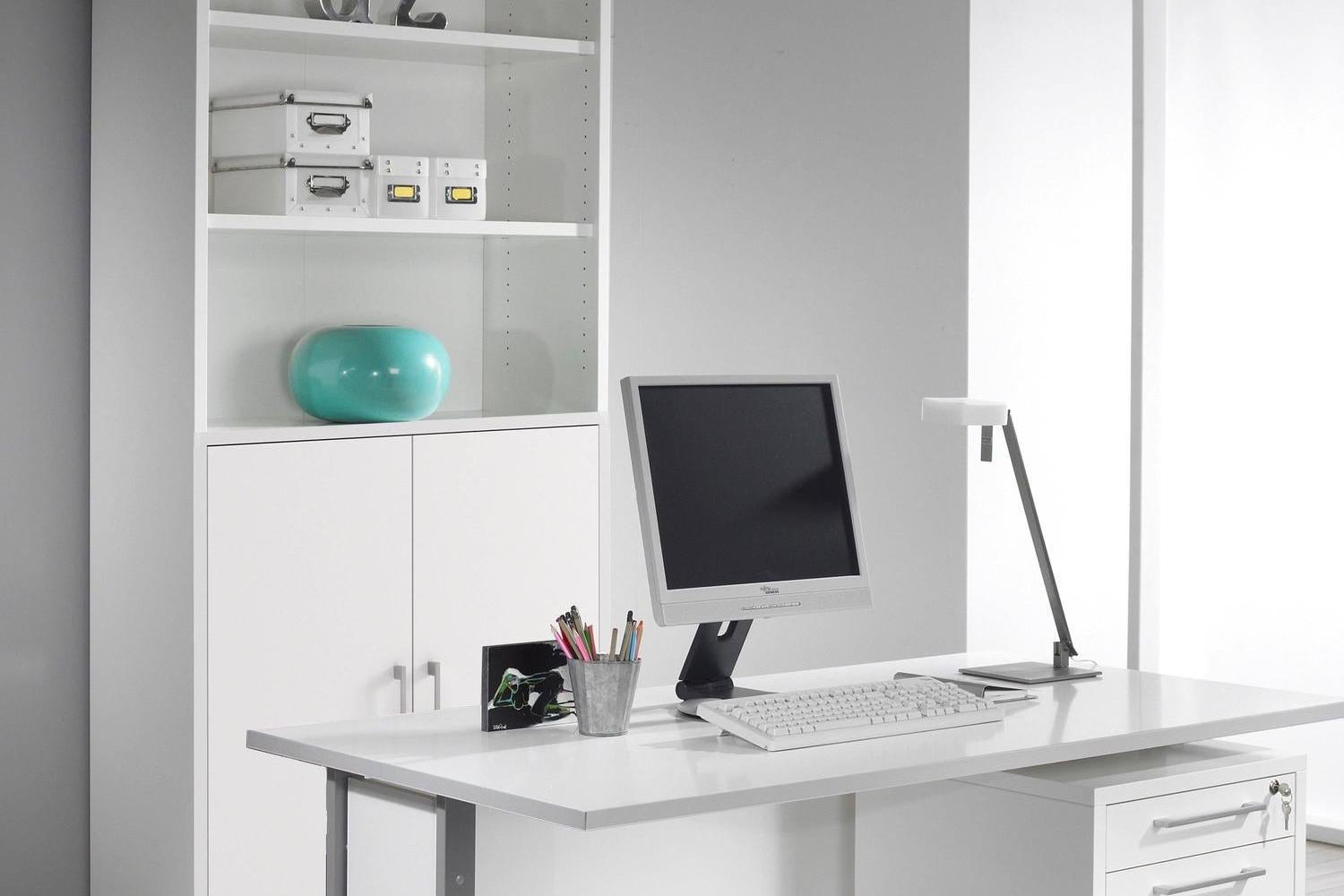 Prima Bookcase 4 Shelves With 2 Doors In White