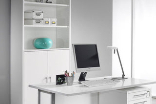 Prima Bookcase 4 Shelves With 2 Doors In White