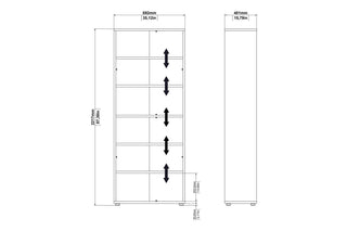 Prima Bookcase 4 Shelves With 2 Doors In White