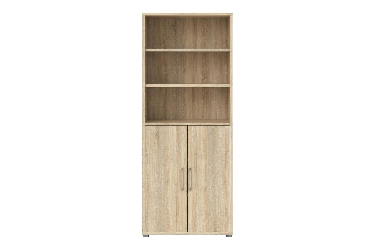 Prima Bookcase 4 Shelves With 2 Doors In Oak