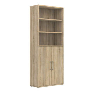 Prima Bookcase 4 Shelves with 2 Doors in Oak - Msofas LTD