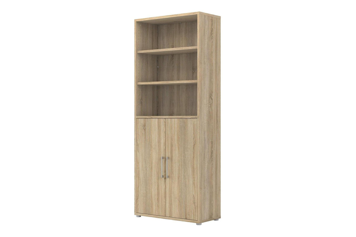 Prima Bookcase 4 Shelves With 2 Doors In Oak