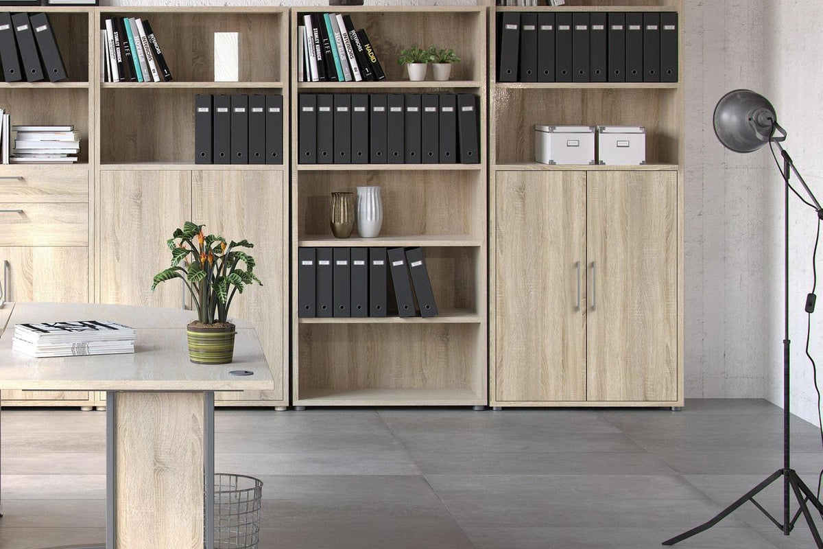 Prima Bookcase 4 Shelves With 2 Doors In Oak